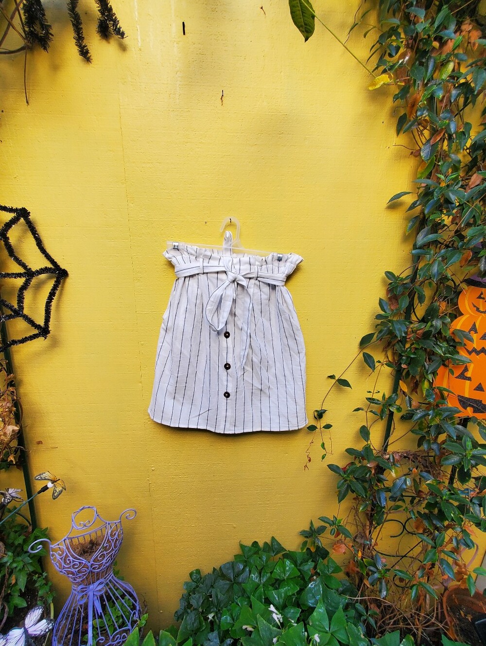 Striped Button Down Skirt